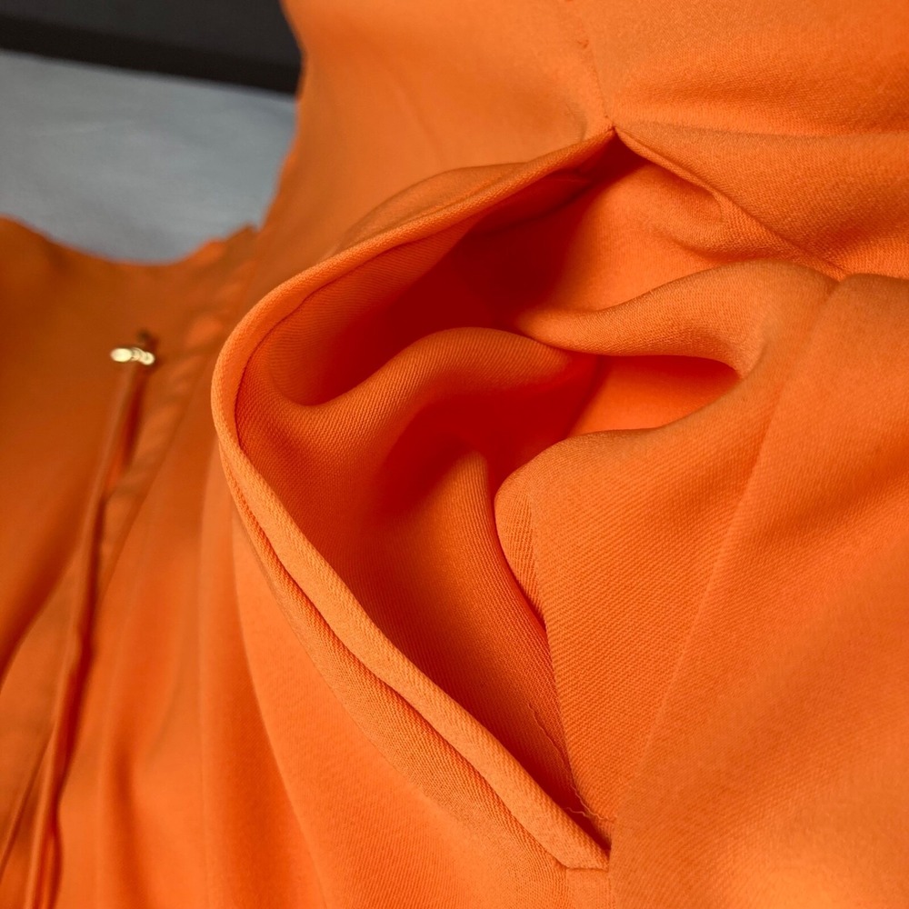 Antonio Melani Orange Draw String Waist Sleeveless Mini Dress with Pockets Sz M - Picture 7 of 14